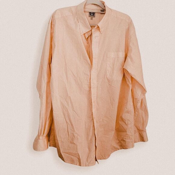 Cinch Cream Striped Dot Western Button-Down – Rodeocore Cowboy Vintage Large - Picture 1 of 6